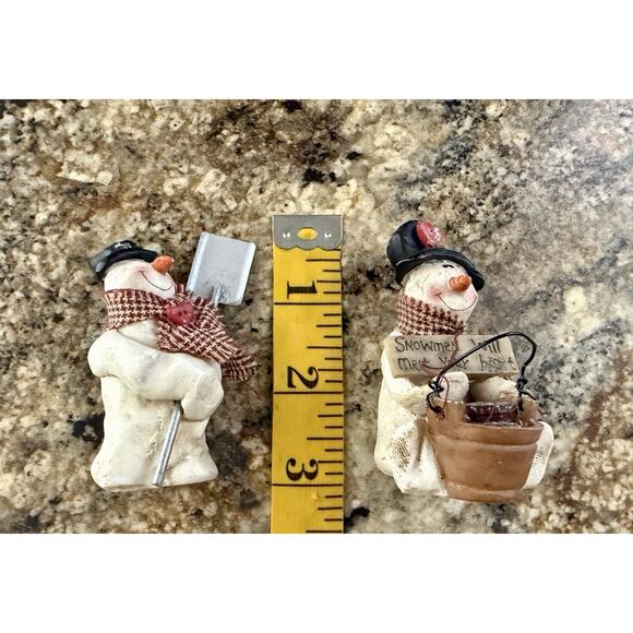 Snowman Will Melt Your Heart & Shovel Snowman Christmas Decoration Figures,1998 - Picture 7 of 9